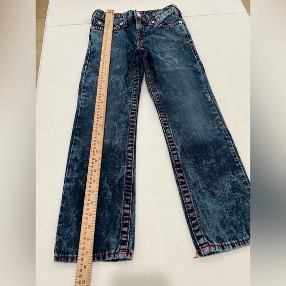 TRUE RELIGION Boys' 80s faded blue red jeans size 8 - Picture 6 of 10